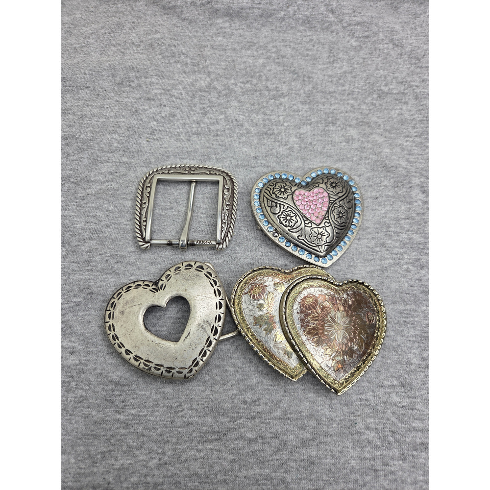 Lot of 4 Women's Heart Southwestern Rodeo Cowgirl Western Belt Buckles